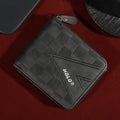 Men's Vintage Leather Tri-Fold Zipper Wallet