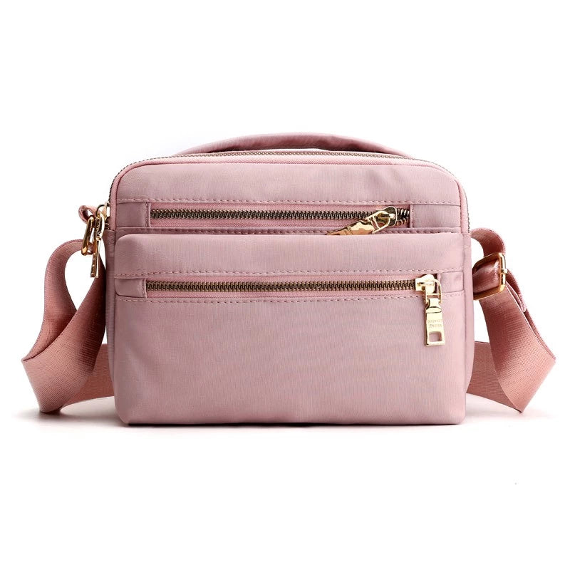 Multi Pocket Waterproof Nylon Messenger Crossbody Bag