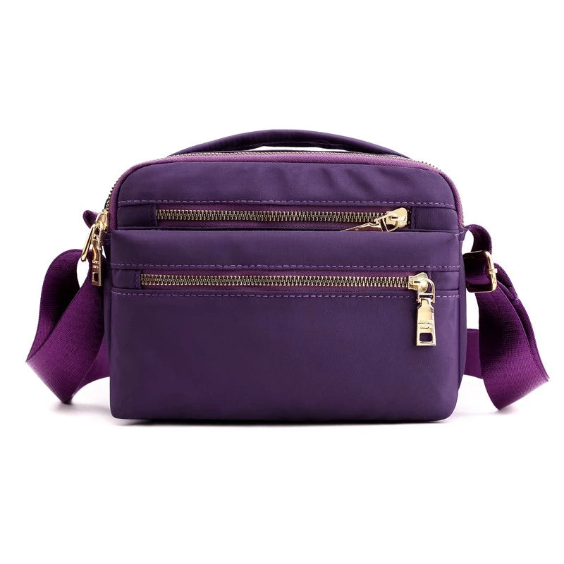 Multi Pocket Waterproof Nylon Messenger Crossbody Bag