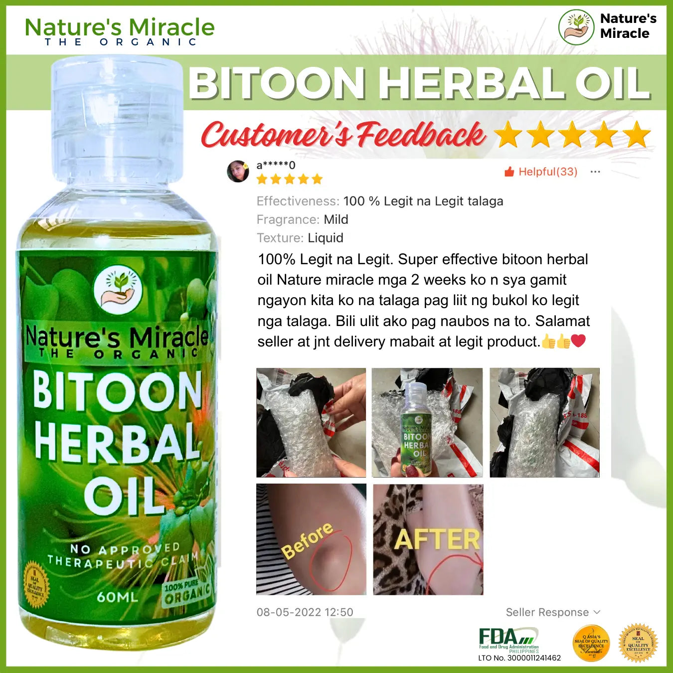 NATURE'S MIRACLE Bitoon Herbal Oil