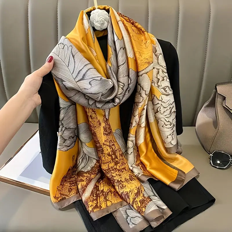 Long Printed Fashion Silk Scarf