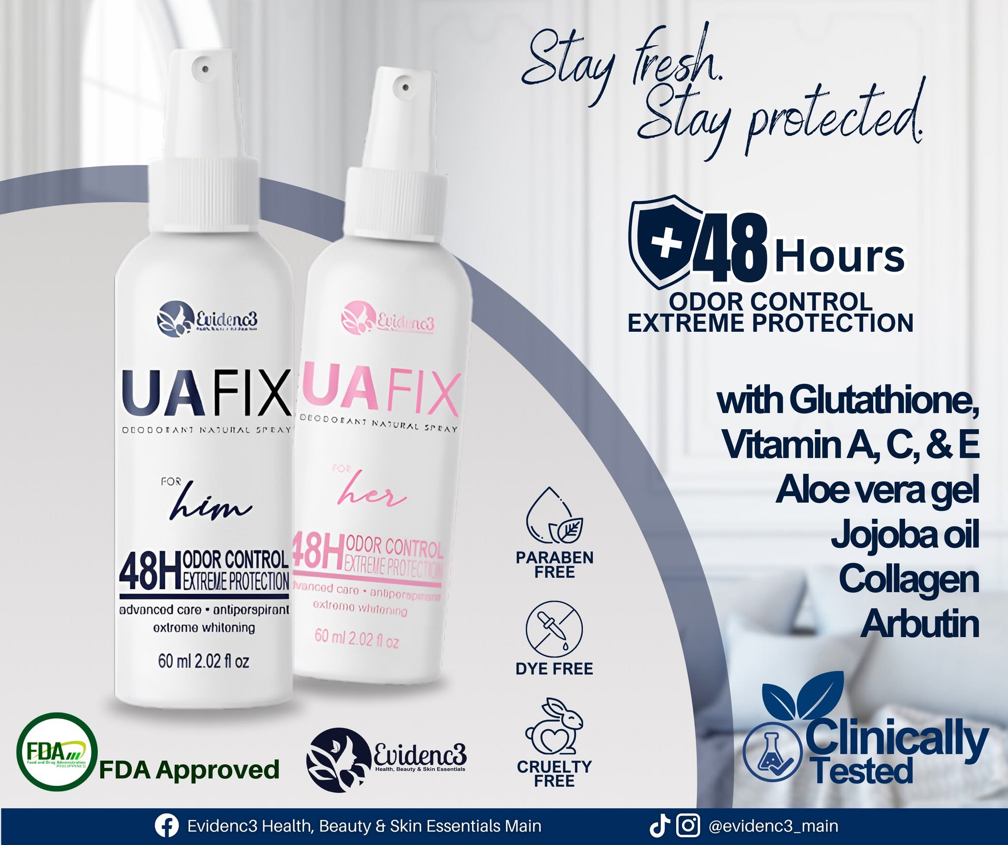 UA FIX Deodorant Spray for Him & Her