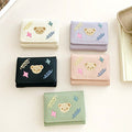 Women's Trifold Bear-Embroidered Wallet