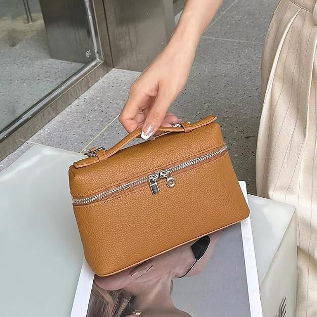Leather Lunch Box Style Bag