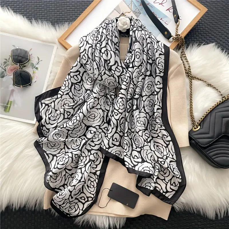 Long Printed Fashion Silk Scarf