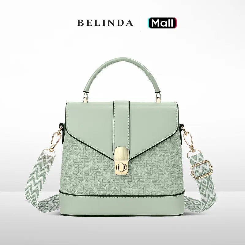 Stylish Embossed Handbag with Wide Strap