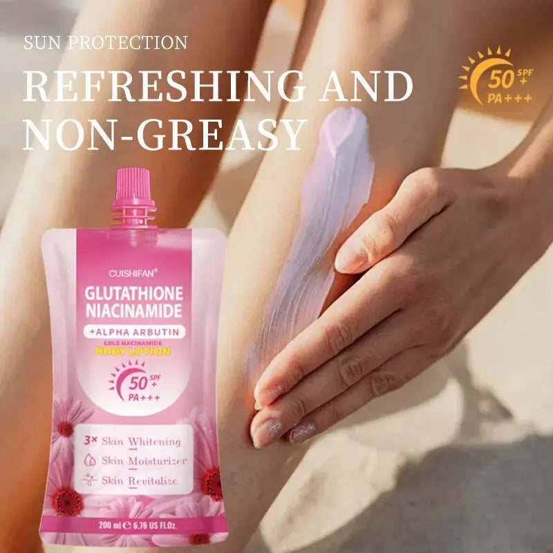 Cuishifan Glutathione Niacinamide + Alpha Arbutin Body Whitening Lotion With SPF 50 PA+++