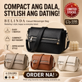 BELINDA Casual Messenger Bag with Zipper Accent Flap