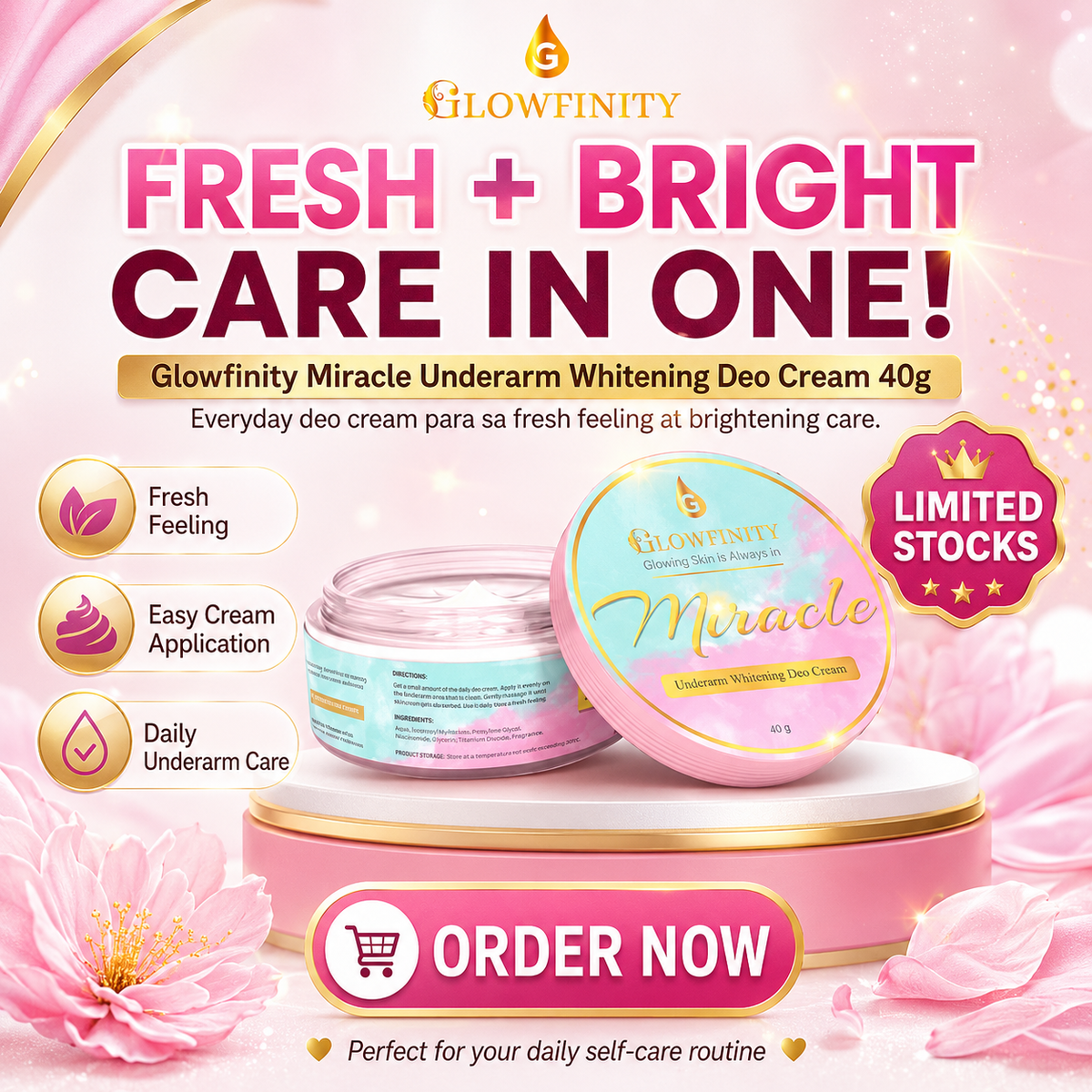 Glowfinity Miracle Underarm Whitening Deo Cream 40g