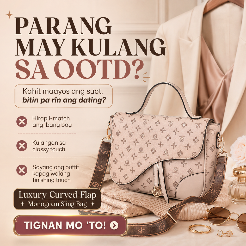 Luxury Curved-Flap Monogram Sling Bag