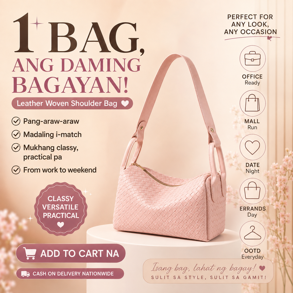 Leather Woven Shoulder Bag