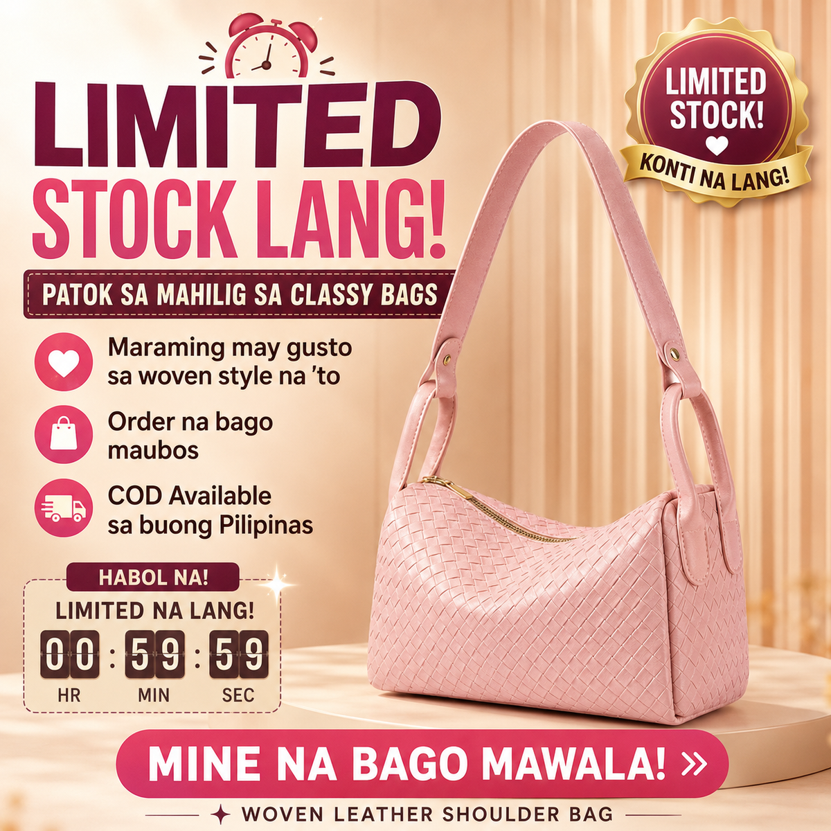 Leather Woven Shoulder Bag