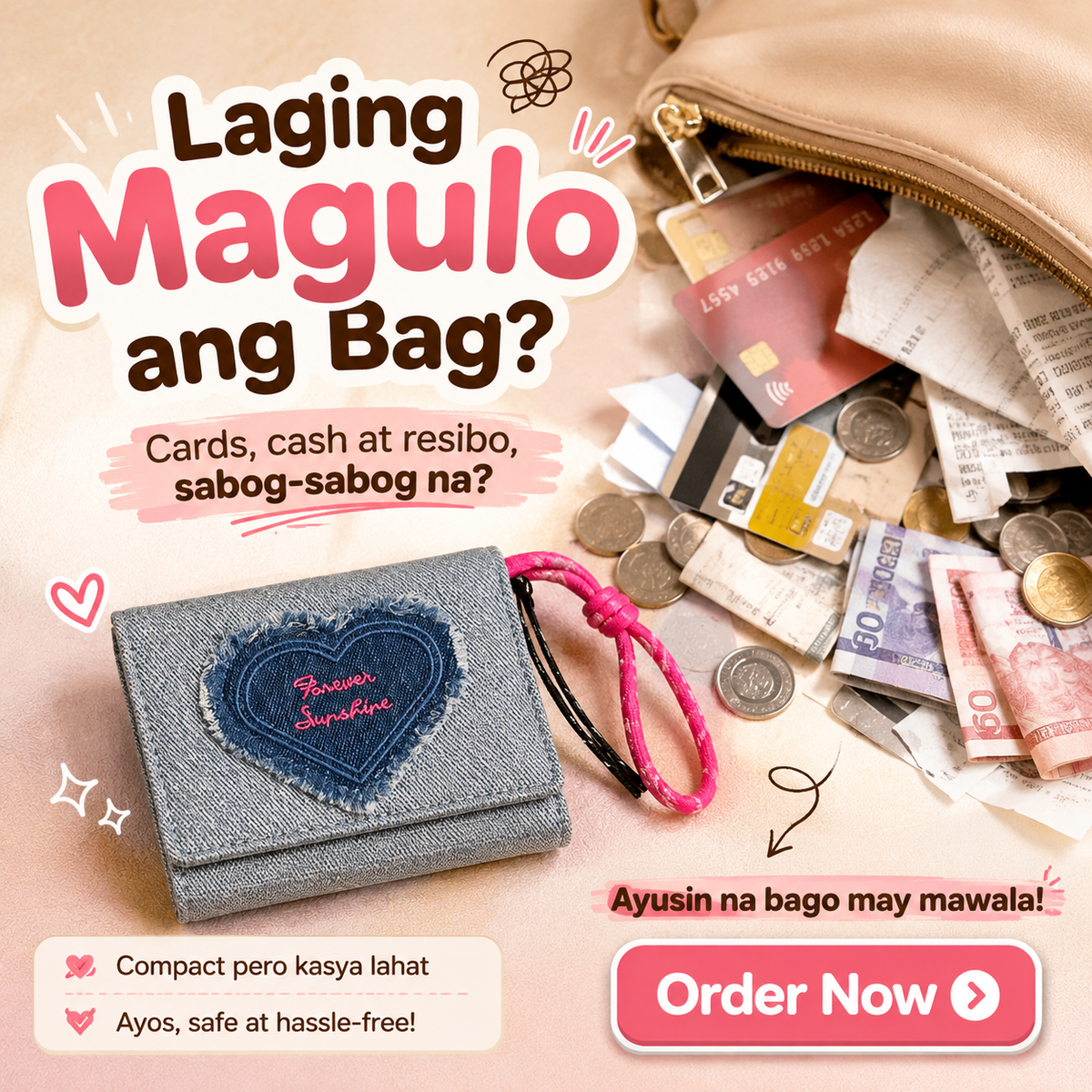 Forever Sunshine Denim Wallet