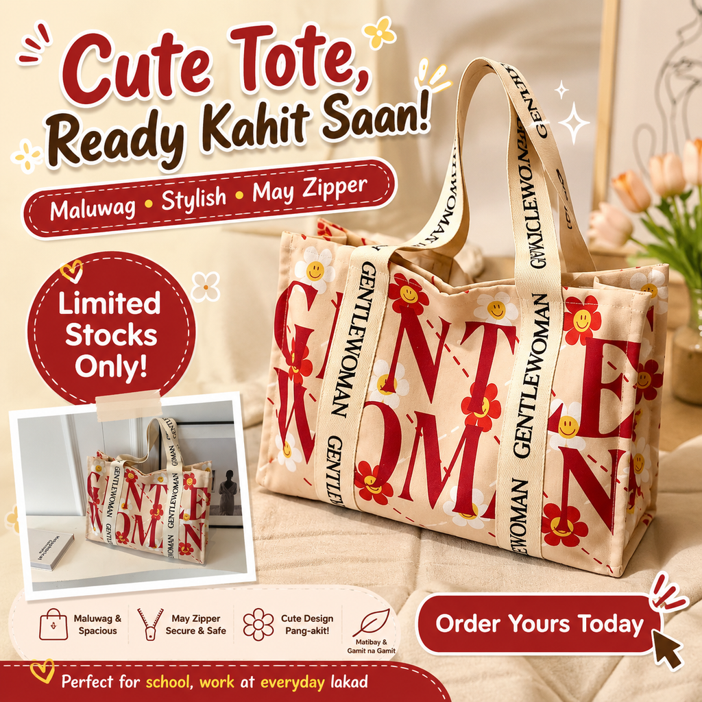 GM Canvas Tote Bag with Zipper