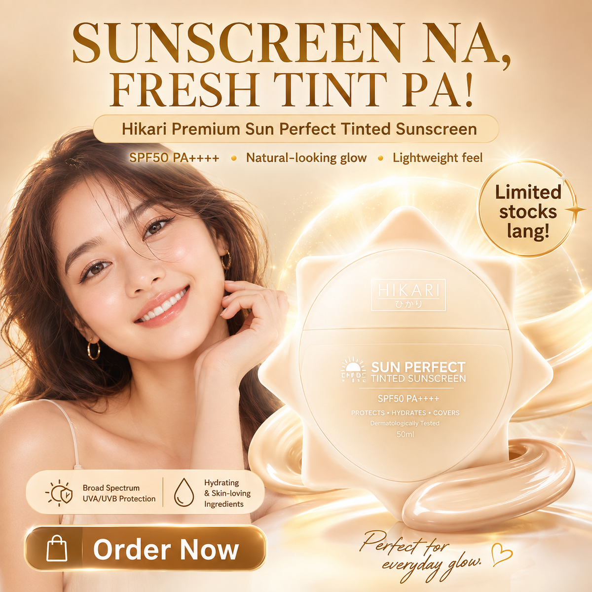 Hikari Premium Sun Perfect Tinted Sunscreen SPF50 PA++++ 50ml
