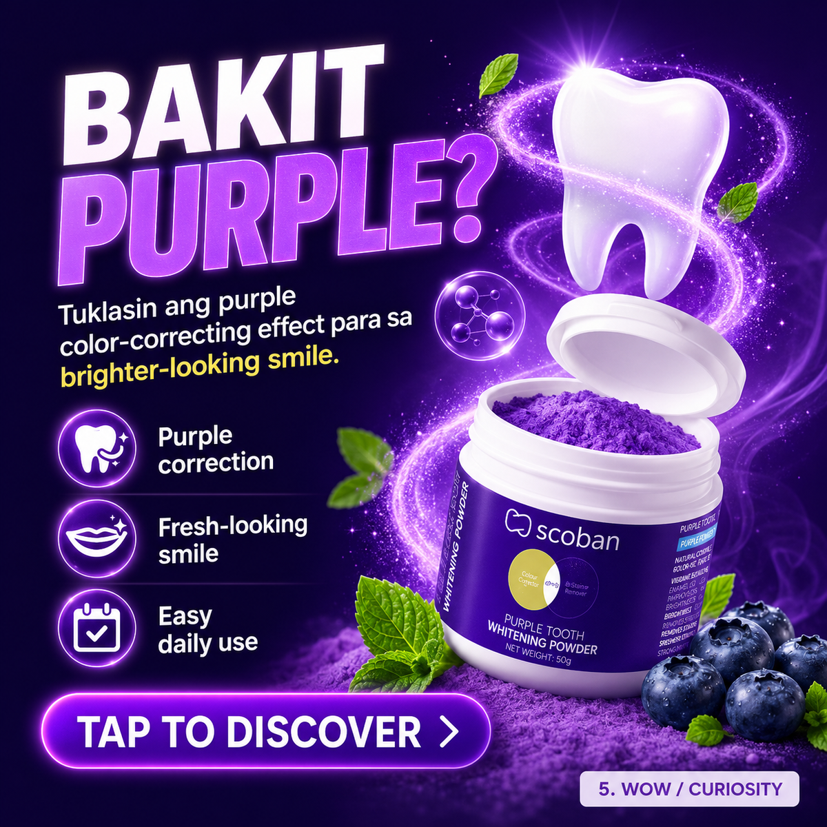 SCOBAN Purple Tooth Whitening Powder