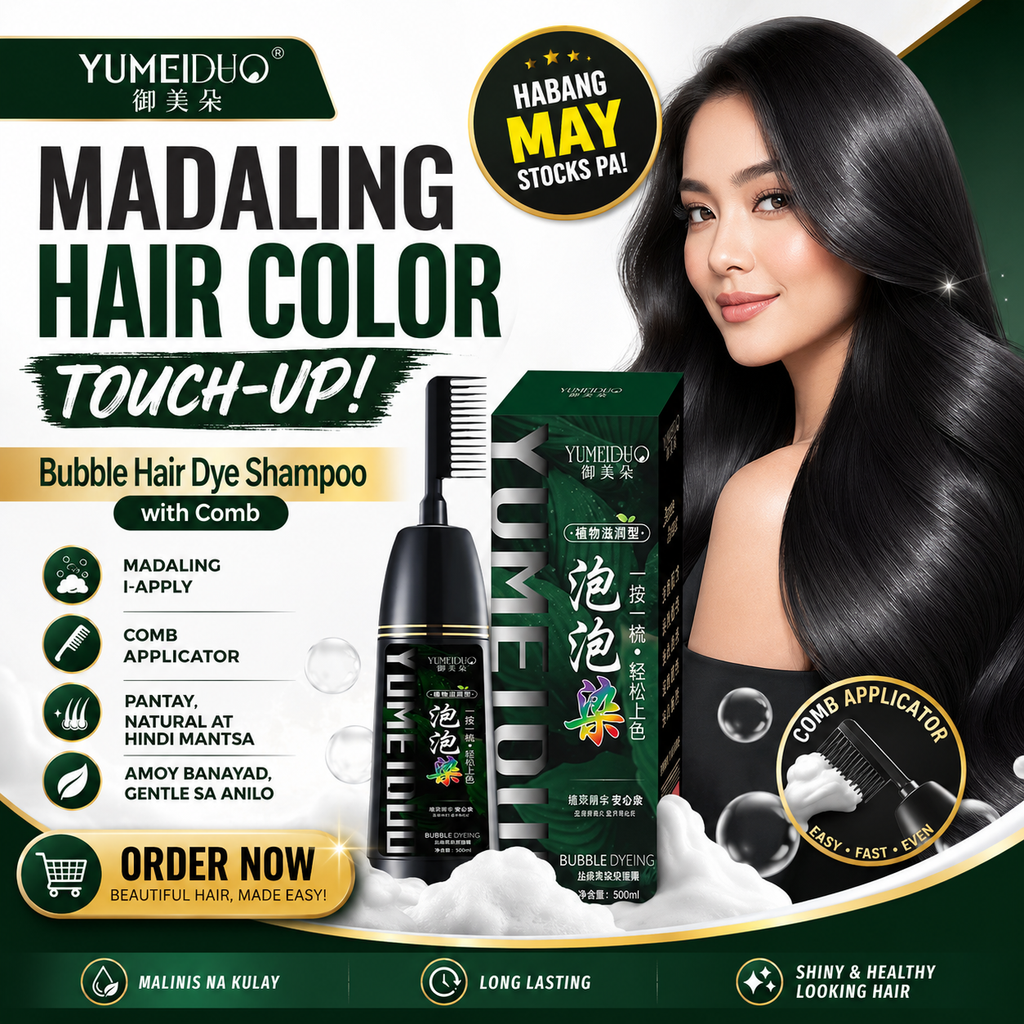 YUMEIDUO Bubble Hair Dye Shampoo with Comb 500ml