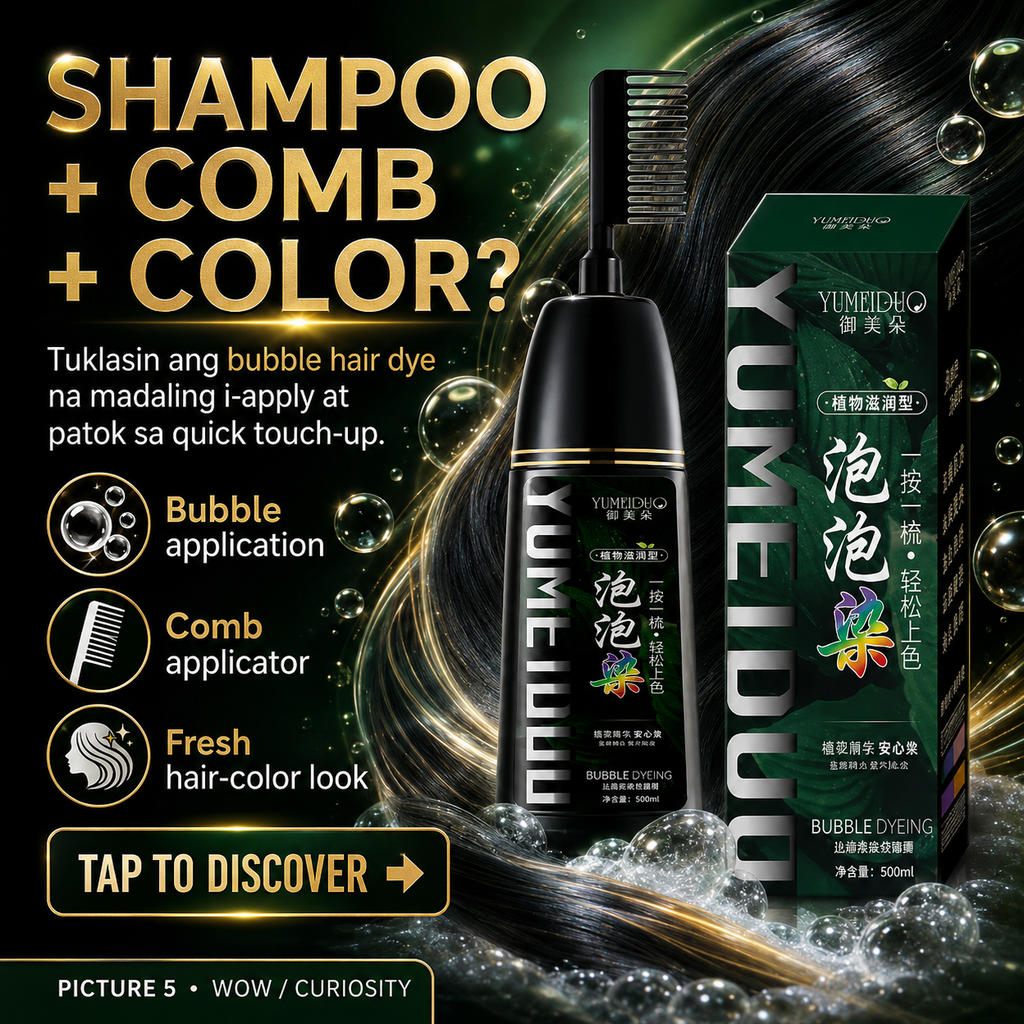 YUMEIDUO Bubble Hair Dye Shampoo with Comb 500ml