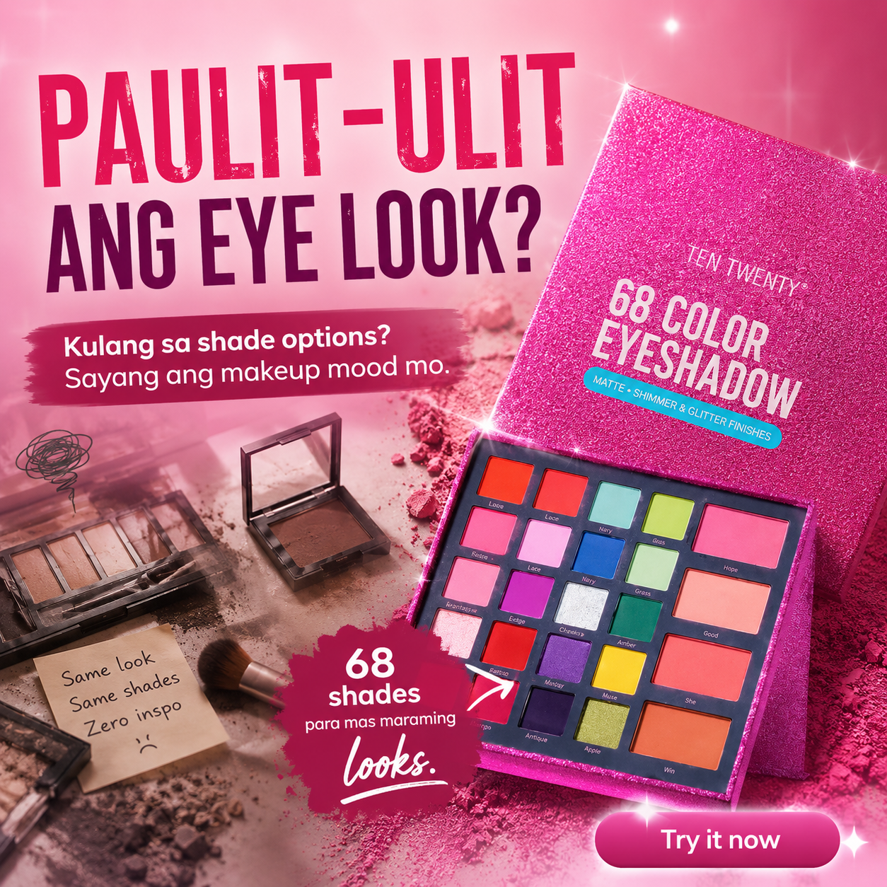 TEN TWENTY 68 Color Eyeshadow Palette