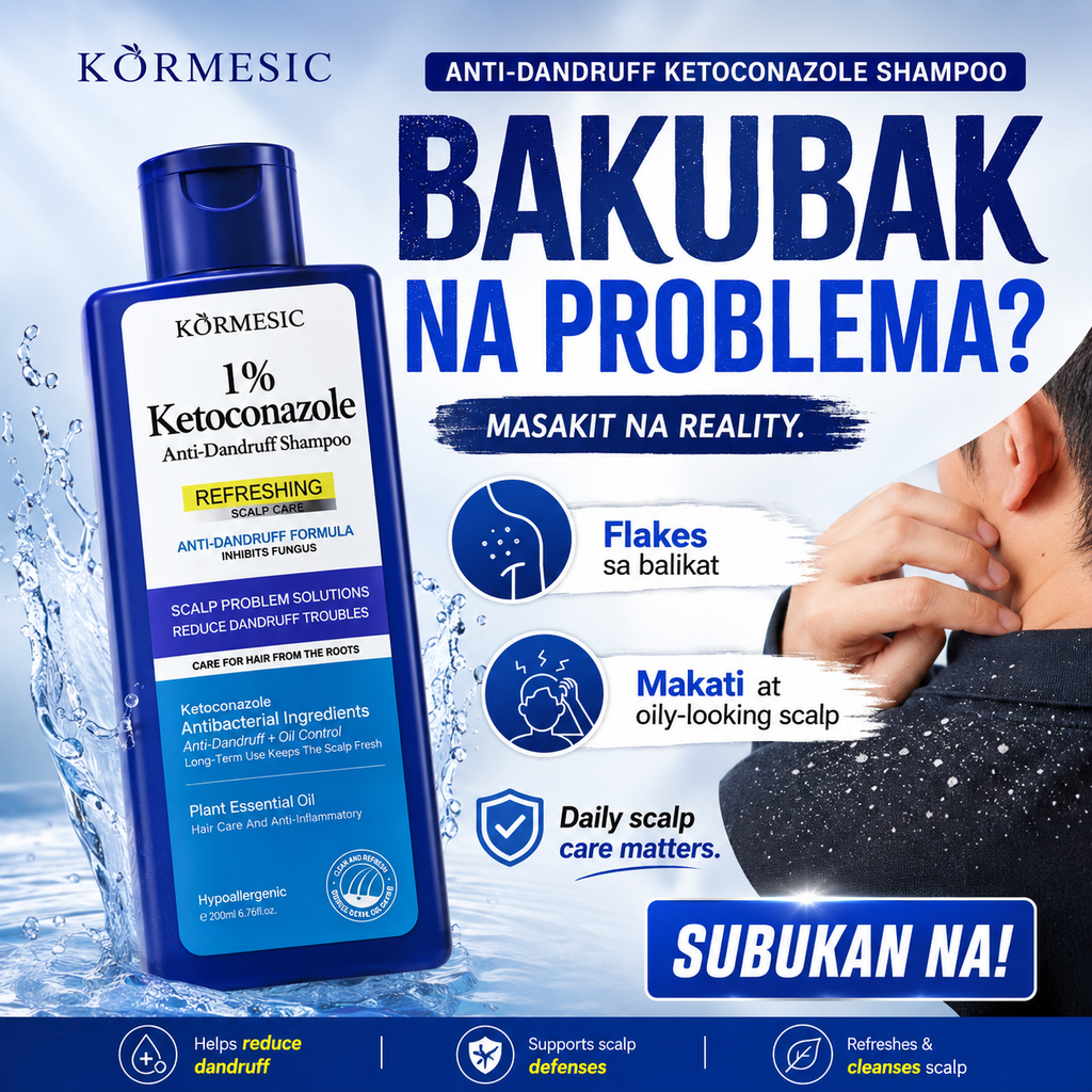 KORMESIC Anti-Dandruff Ketoconazole Shampoo for Scalp Treatment and Oil Control