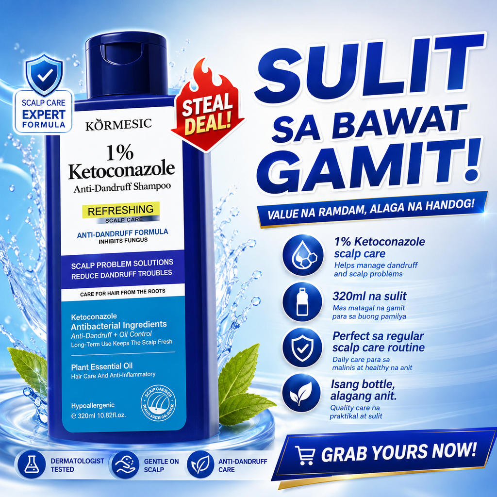 KORMESIC Anti-Dandruff Ketoconazole Shampoo for Scalp Treatment and Oil Control