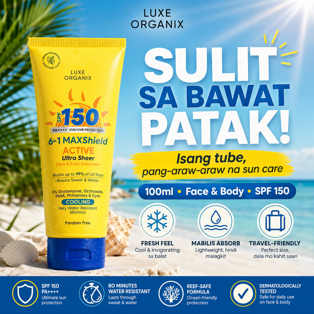 Luxe Organix SPF 150 MAXShield Ultra Protection Sunscreen For Face & Body 100ml