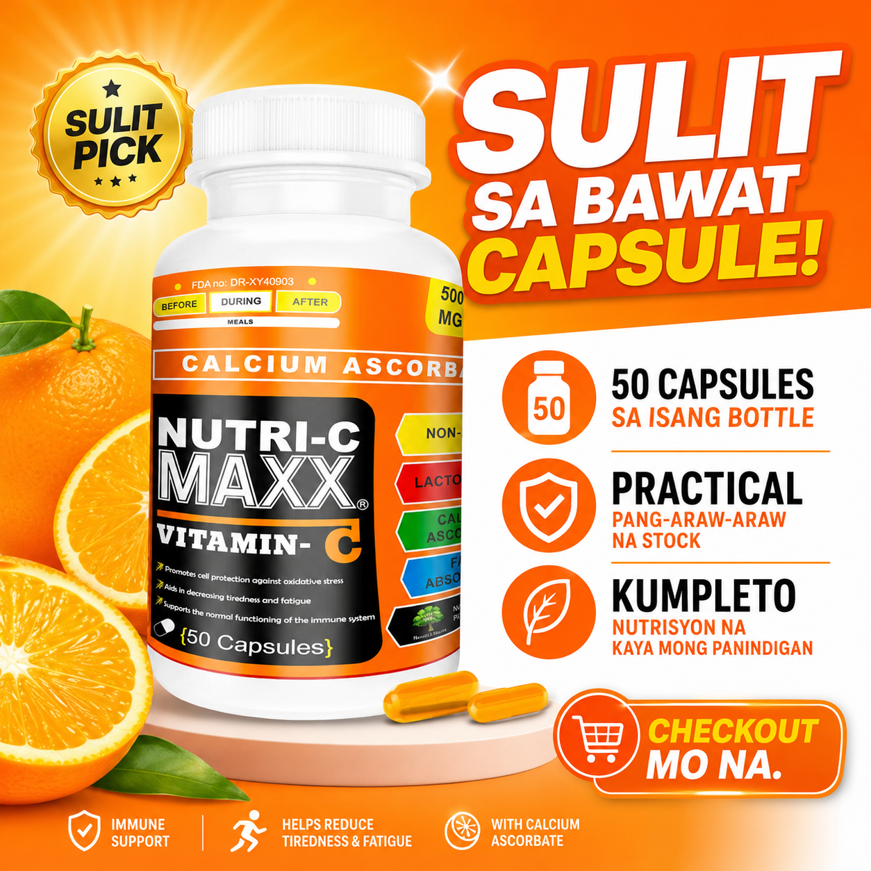 NUTRI-C MAXX Vitamin C (50 Capsules)