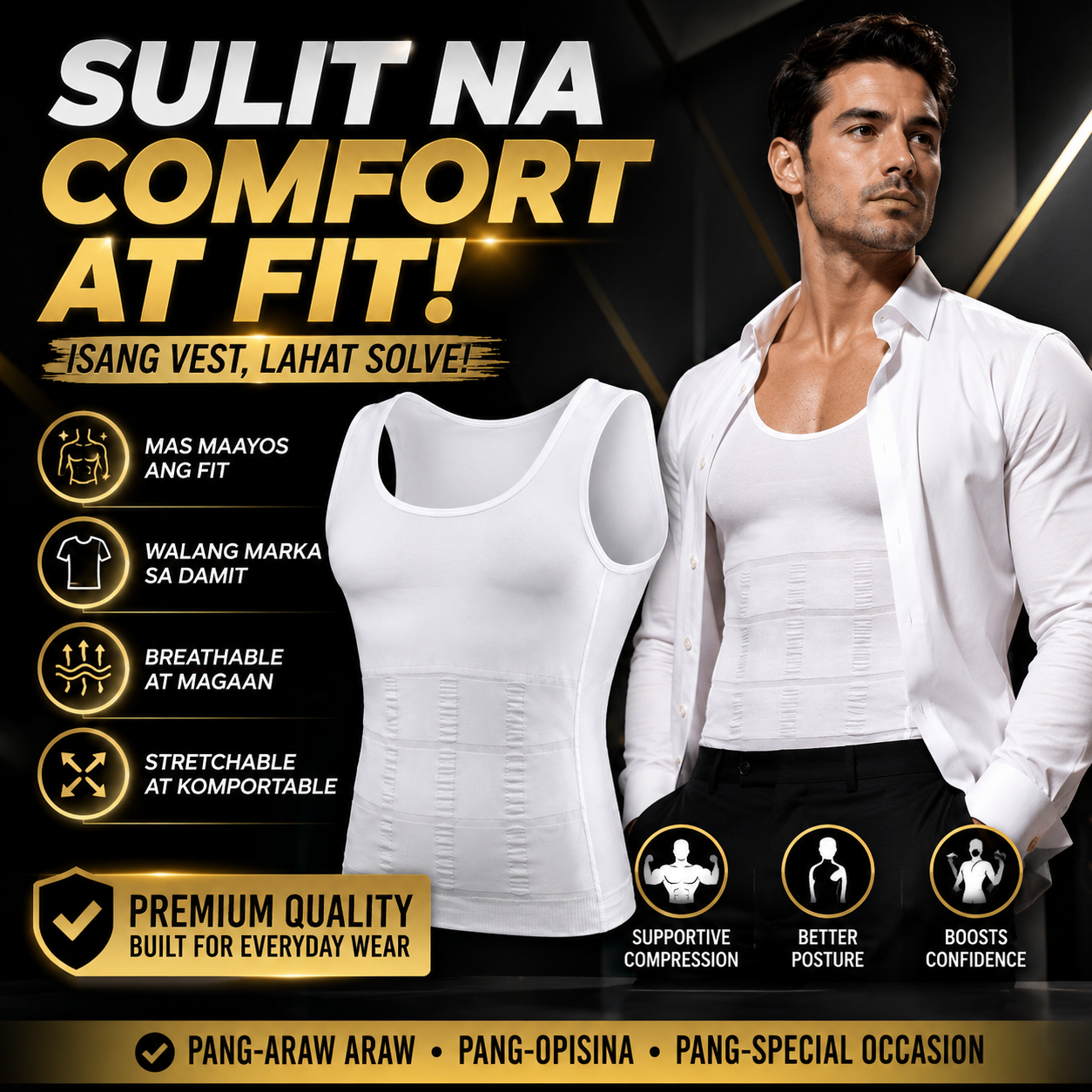 Men's Body Shaper Compression Vest