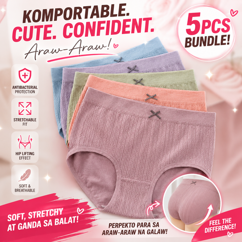 5PCS Antibacterial Hip Lifting Stretch Panty Bow Design