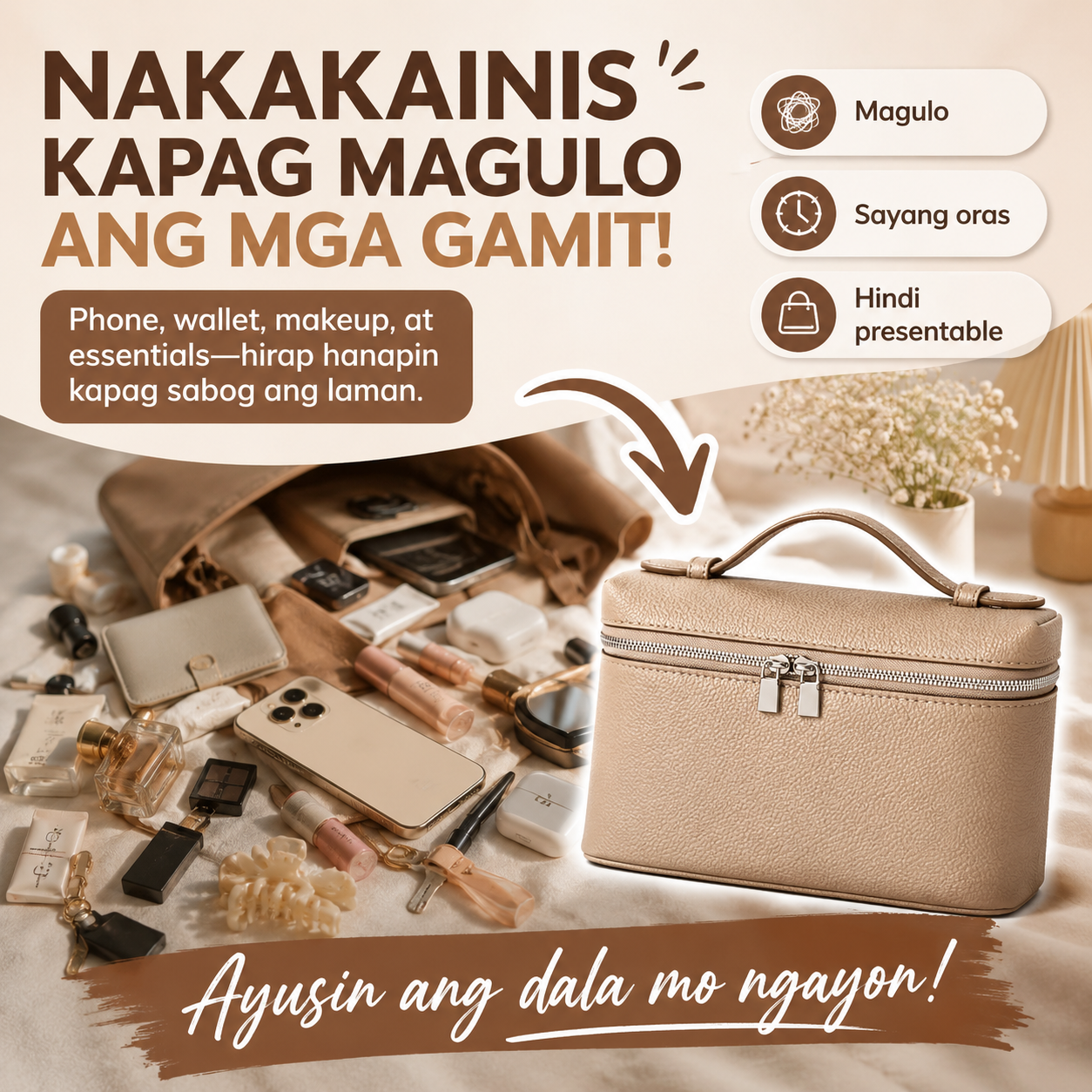 Leather Lunch Box Style Bag