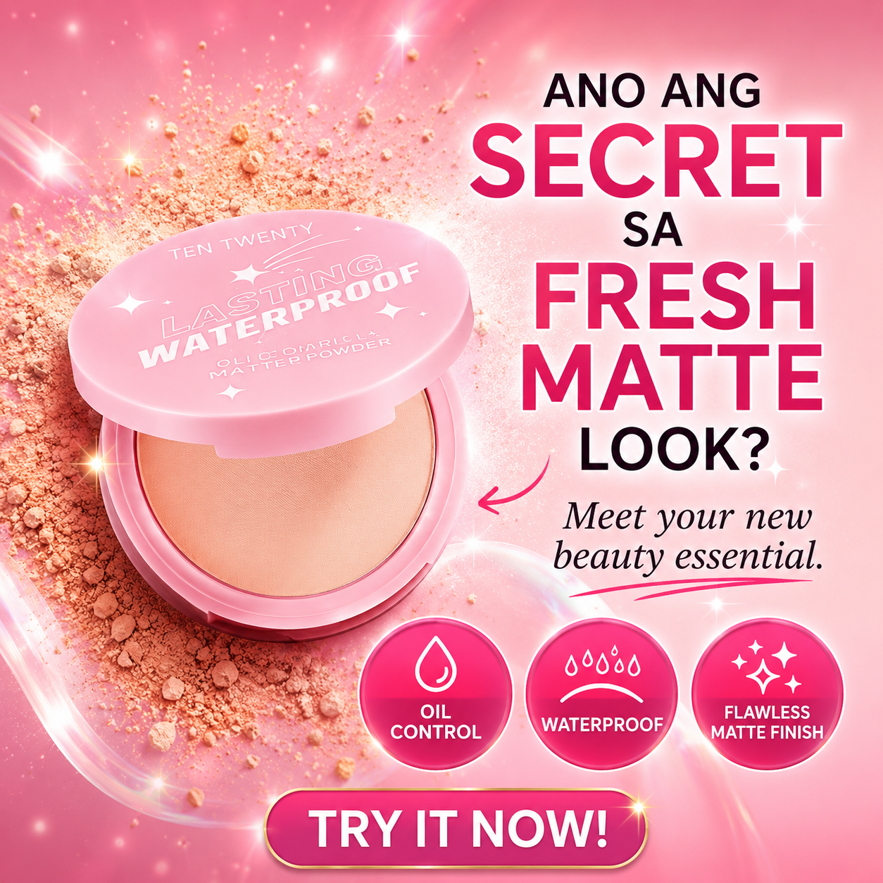 TEN TWENTY Oil Control Waterproof Matte Face Powder