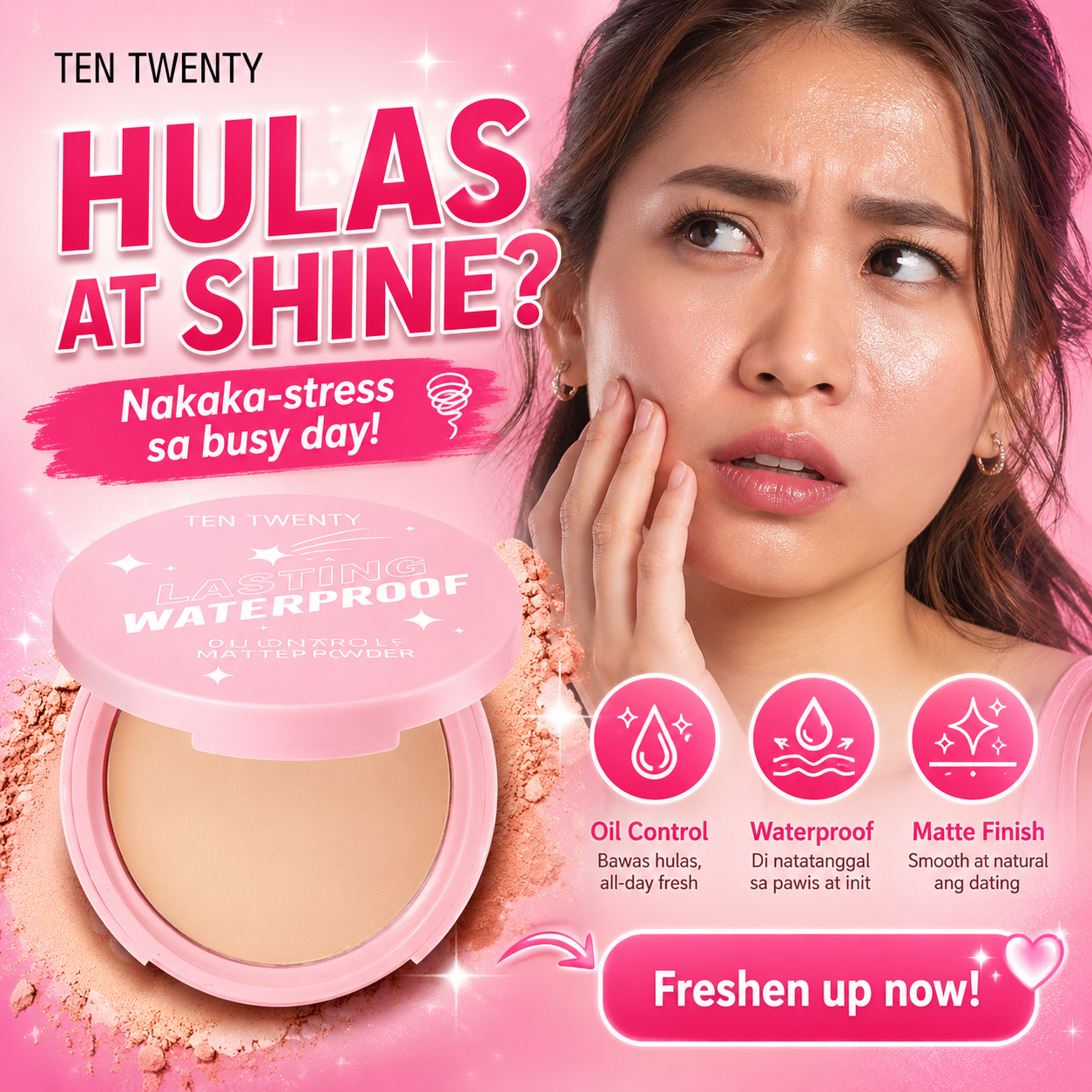 TEN TWENTY Oil Control Waterproof Matte Face Powder