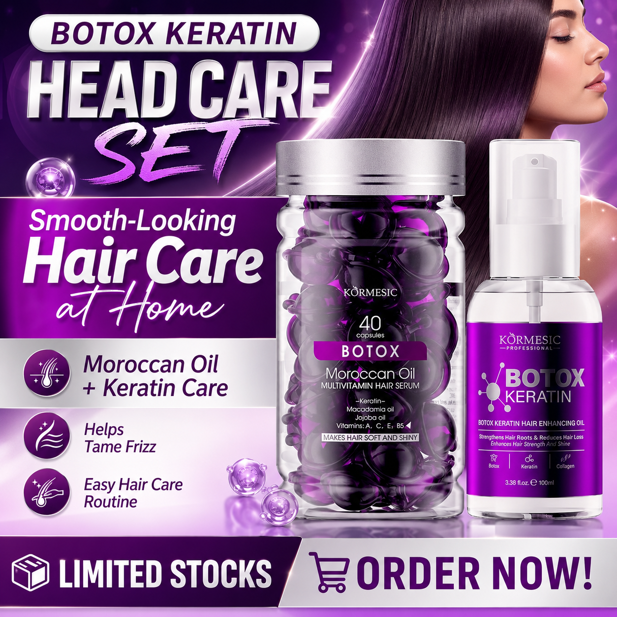 Kormesic Botox Keratin Head Care Set – Moroccan Oil Hair Repair Treatment