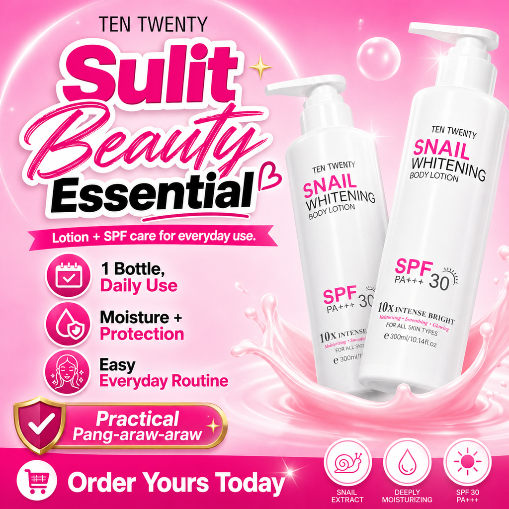TEN TWENTY Snail Whitening 10X Intense Bright Beauty Lotion with Spf 30 PA+++