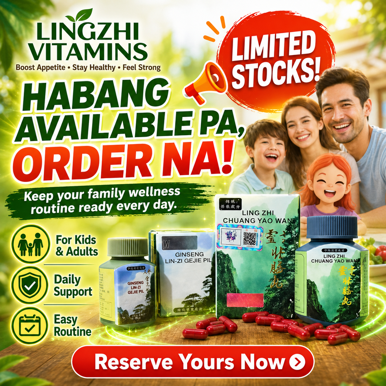 Lingzhi Vitamins for Kids and Adult