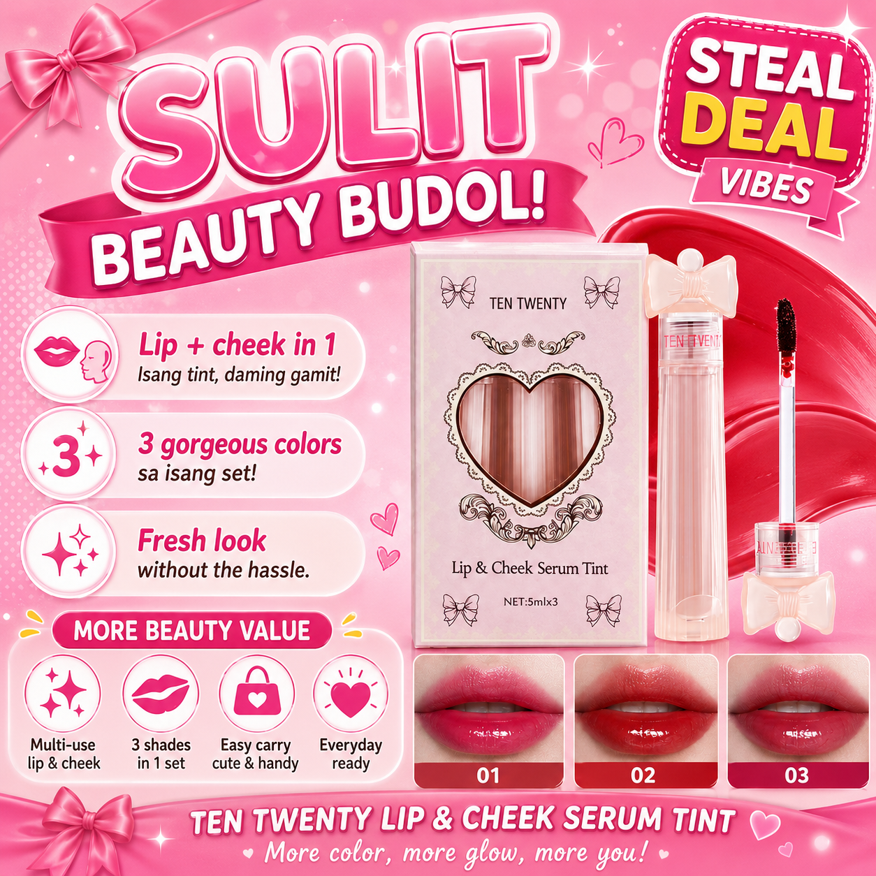TEN TWENTY Cheek & Lip Serum Tint