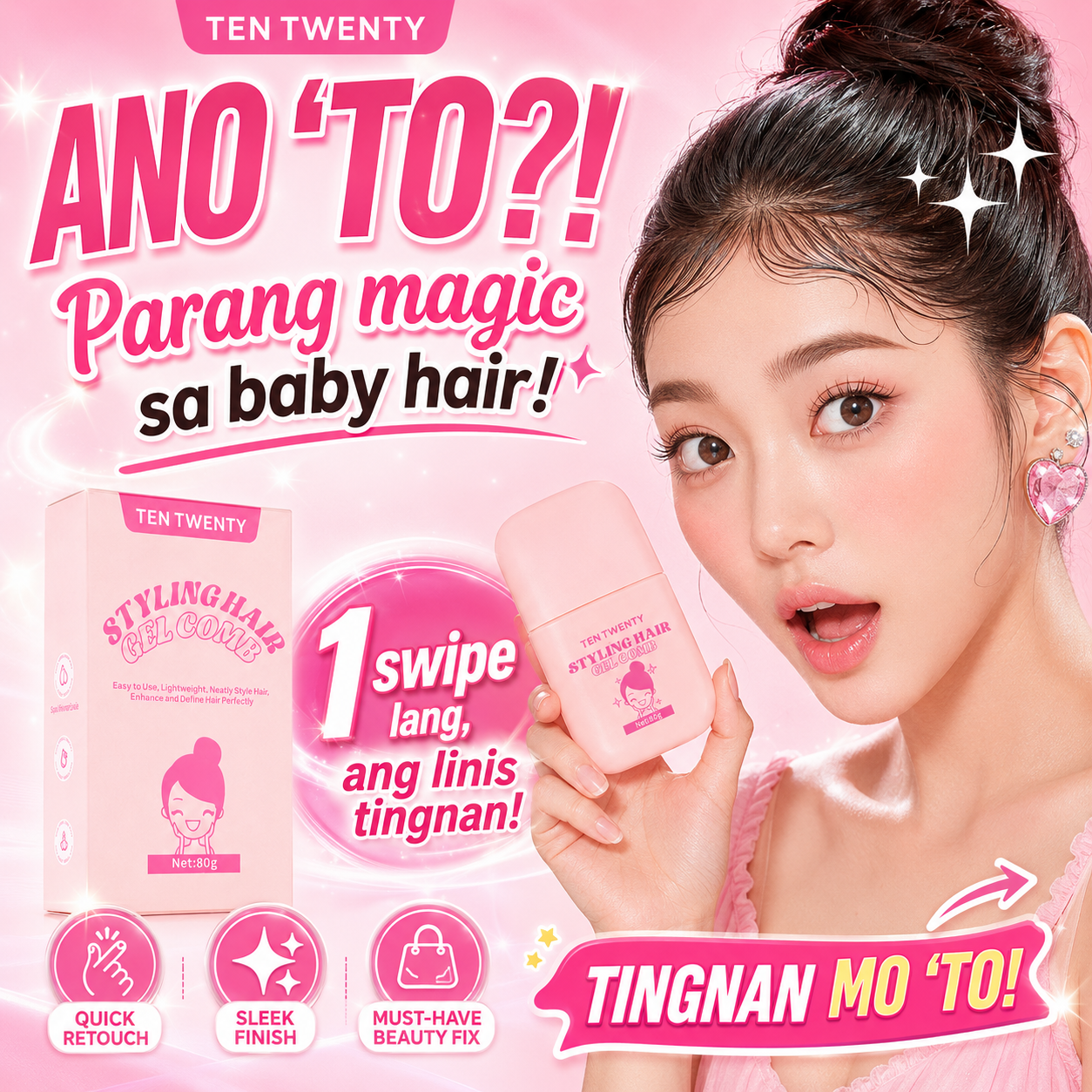 TEN TWENTY Styling Hair Gel Comb 80ml