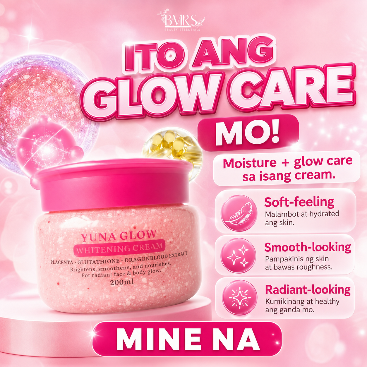 BMRS Yuna Glow Whitening Cream 200ml