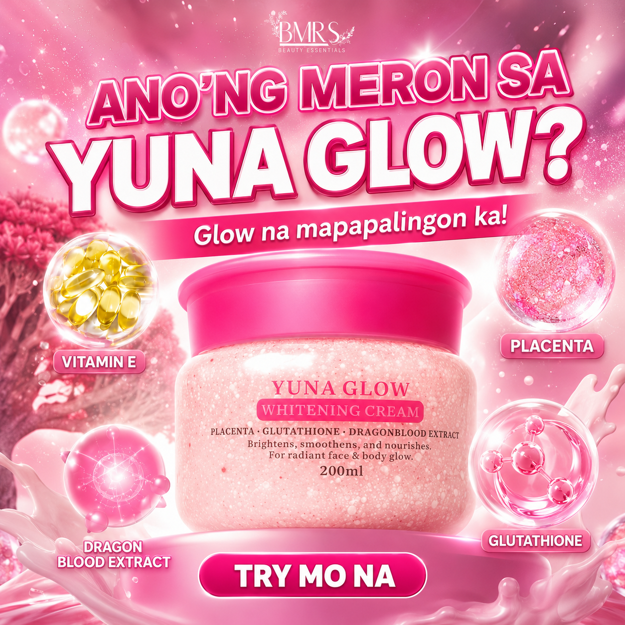 BMRS Yuna Glow Whitening Cream 200ml