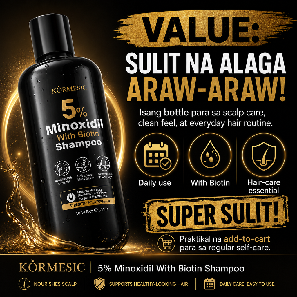 KORMESIC 5% Minoxidil with Biotin Shampoo & Conditioner