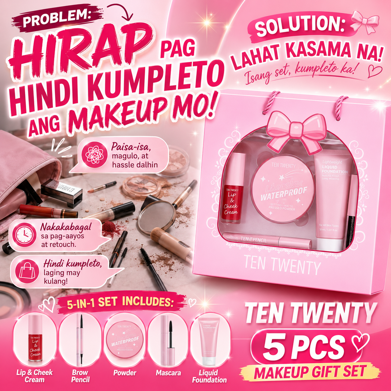 TEN TWENTY 5 PCS Makeup Gift Set