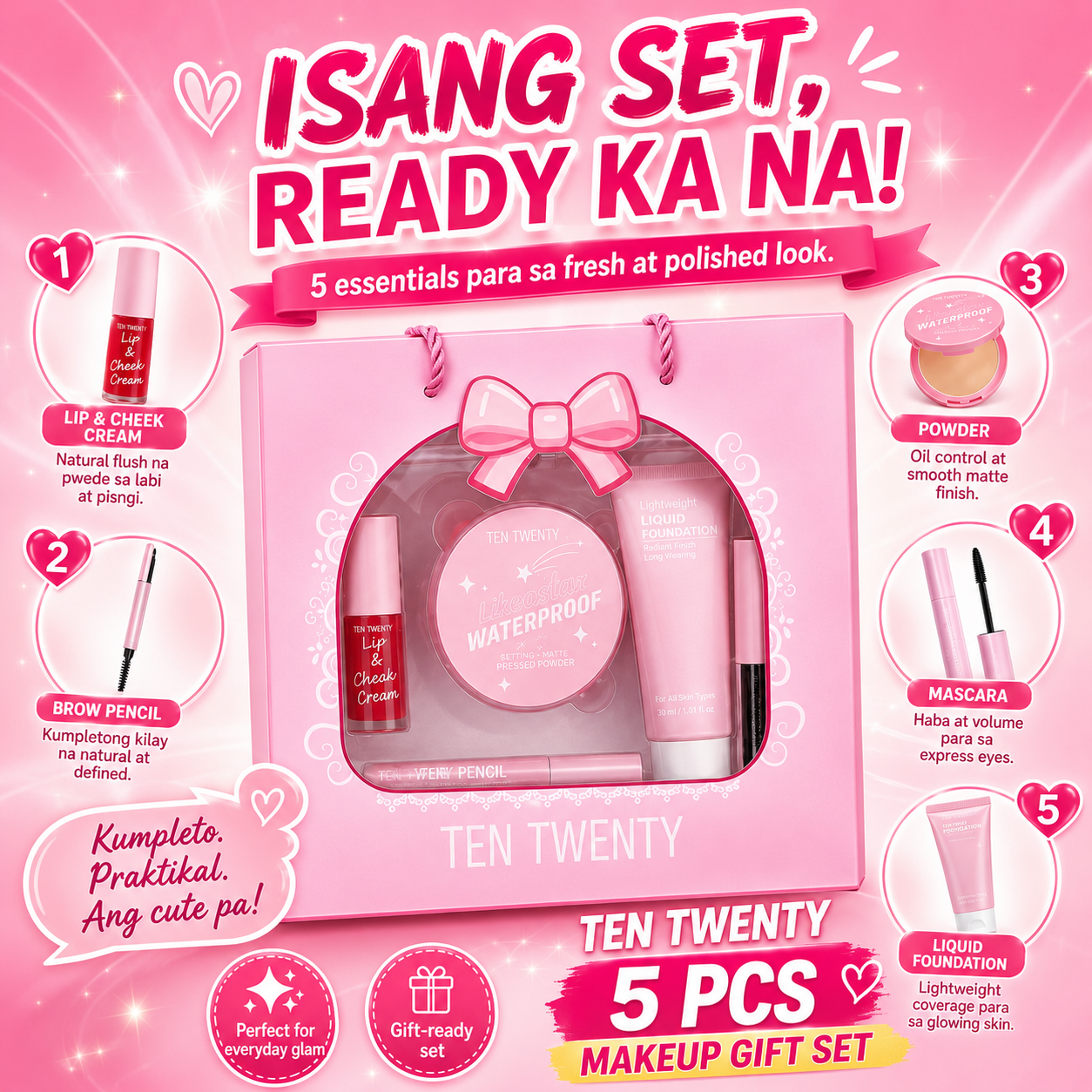 TEN TWENTY 5 PCS Makeup Gift Set