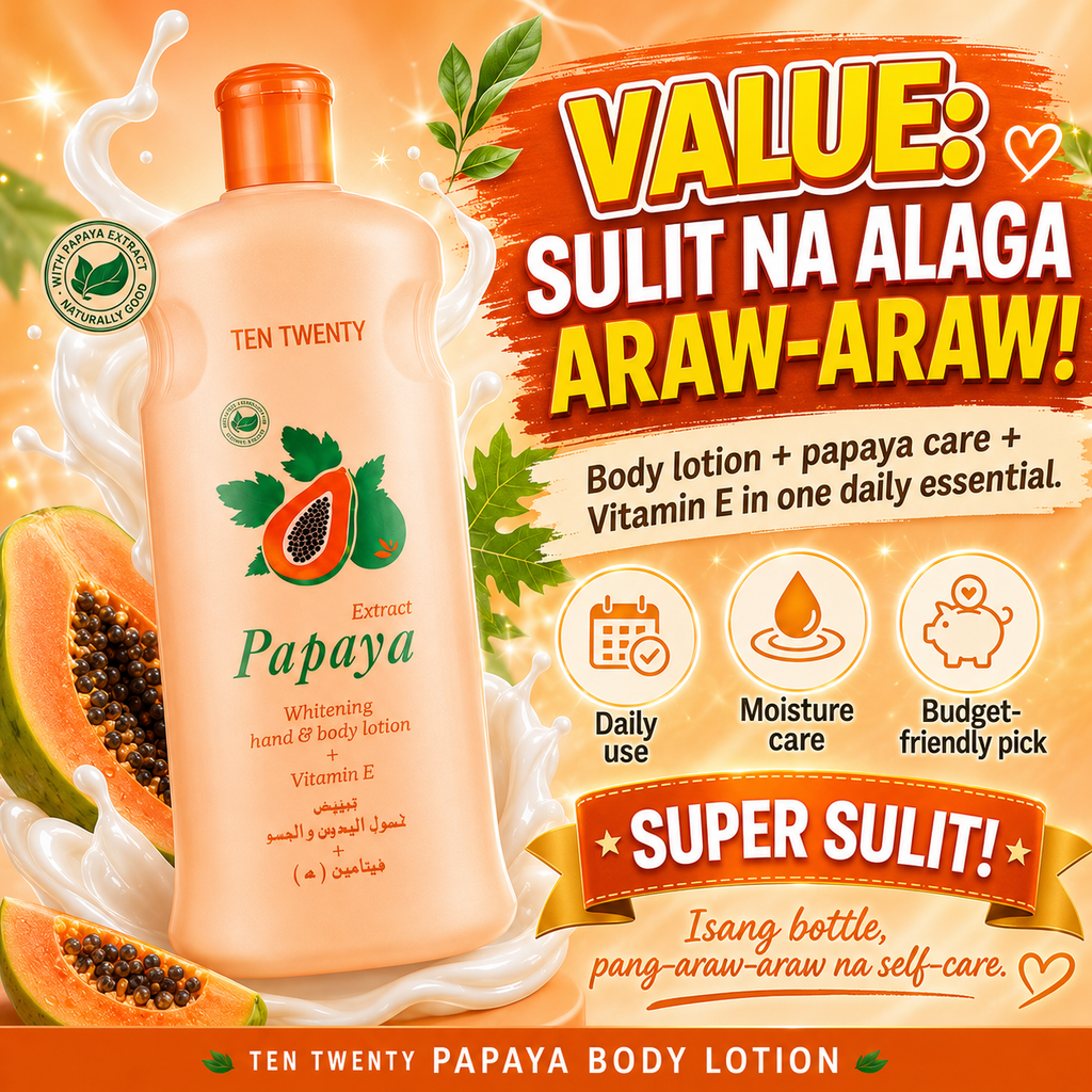 TEN TWENTY Papaya Whitening Body Lotion + Vitamin E