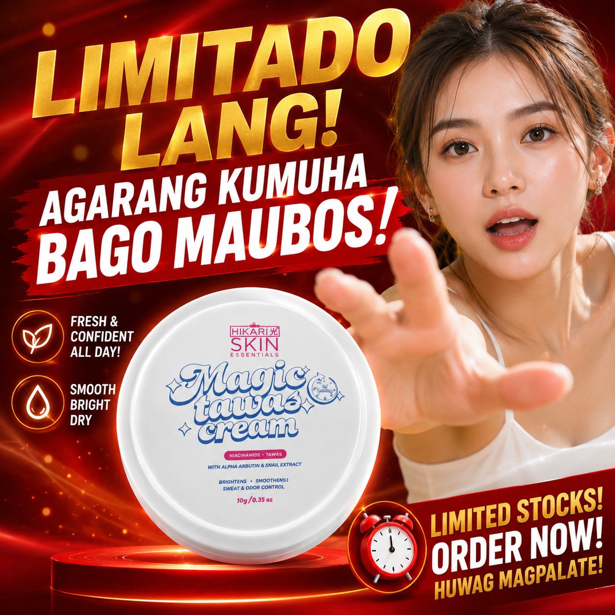 Hikari Magic Tawas Cream Underarm Whitening 10g