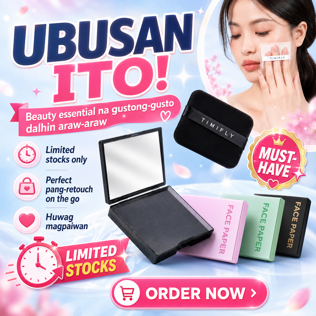 100 Sheets Face Oil Blotting Paper with Mirror and Puff