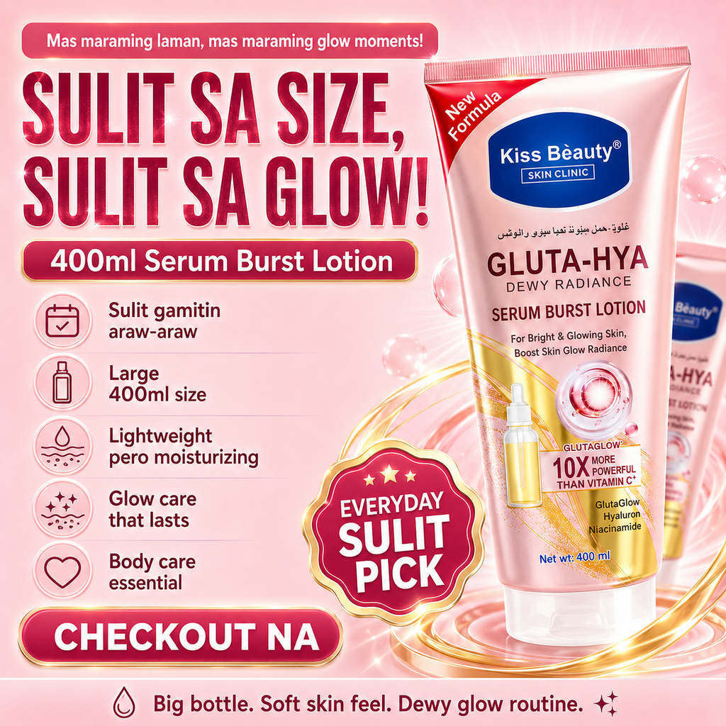 KISS BEAUTY Gluta Hya Dewy Radiance Serum Burst Lotion 400ml