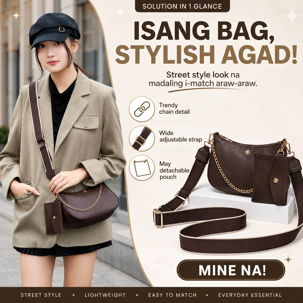 Street Style Chain Hobo Crossbody Bag