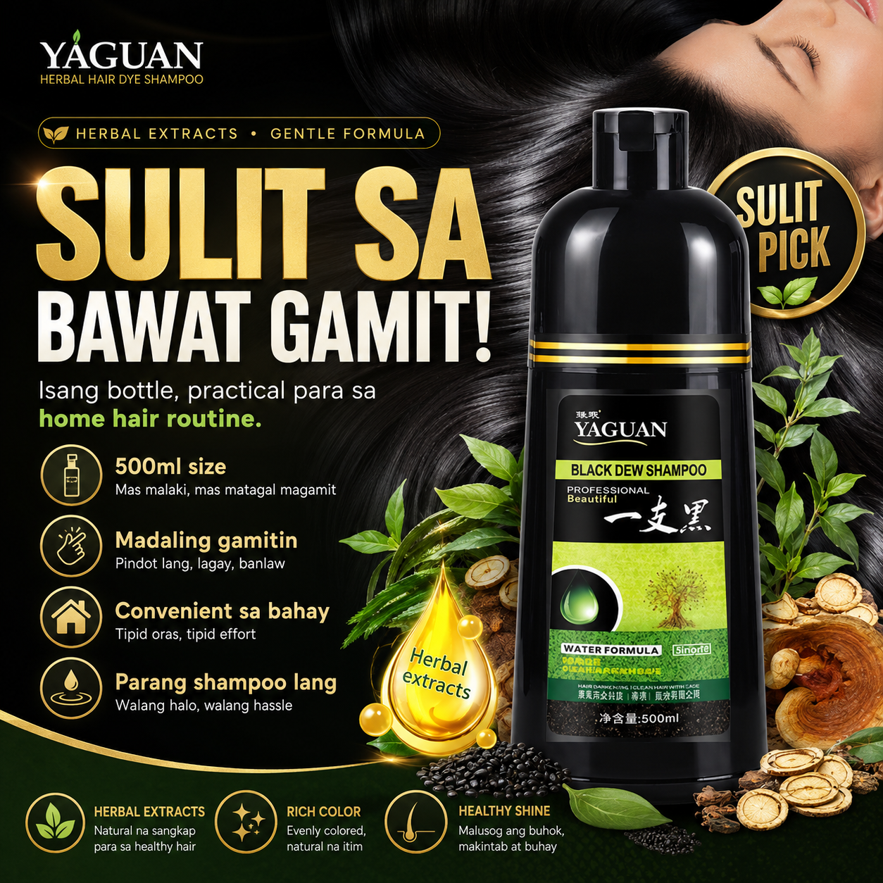 YAGUAN Herbal Hair Dye Shampoo 500ml
