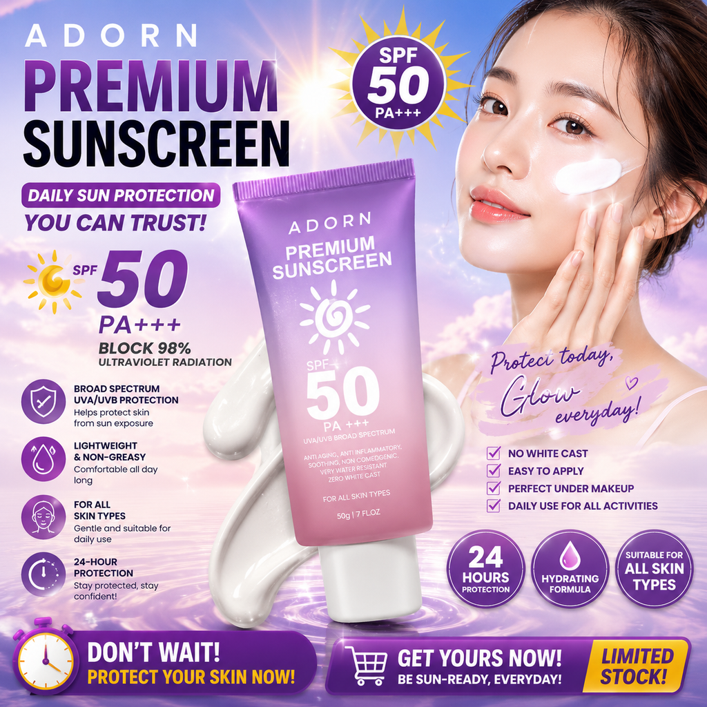 ADORN Premium Sunscreen  SPF 50 PA+++