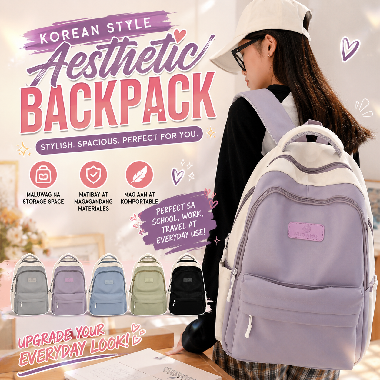 Korean Style Aesthetic Backpack